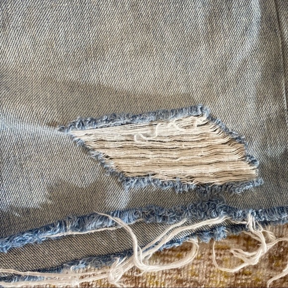 BDG Girlfriend High Rise Jean Shorts Urban Outfitters Blue Distressed Sz 34 - Picture 3 of 14